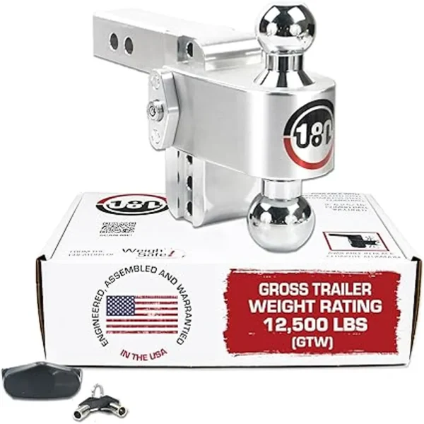 Weigh Safe 180° Turnover Ball 4″ Drop Hitch with 2″ Shank & Chrome Plated 2″ & 2-5/16″ Ball (WSFCTB4-2)