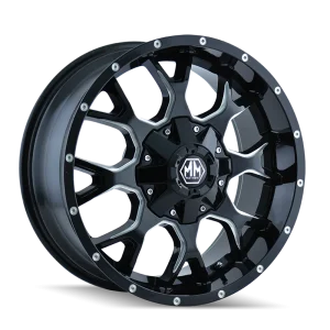 Mayhem Warrior 8015 Gloss Black Milled Wheels