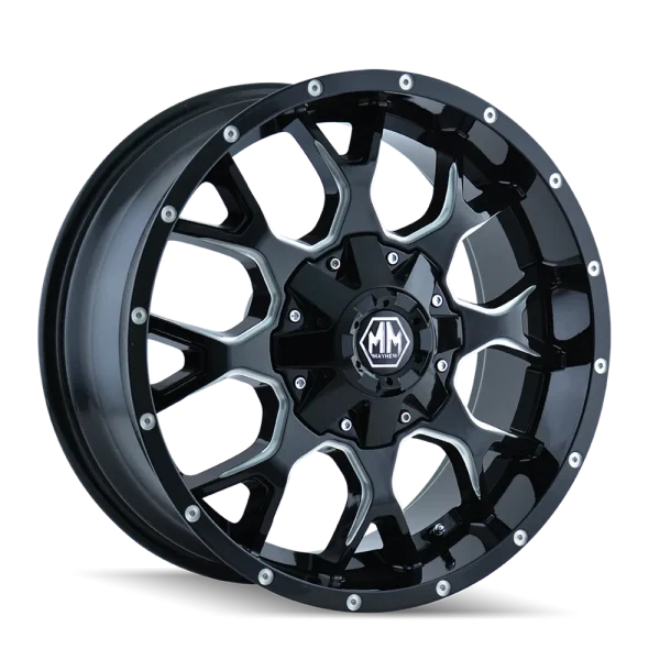Mayhem Warrior 8015 Gloss Black Milled Wheels