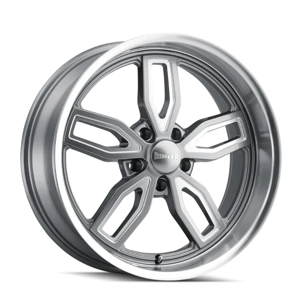 Ridler 608 Gloss Grey w/ Milled Spokes and Diamond Cut Lip Wheels