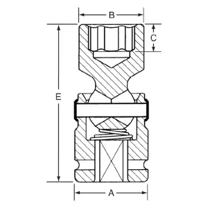 Grey Pneumatic 3/4″ Drive 25 Mm 6-Point Standard Impact U-Joint (3025UM) - view 2