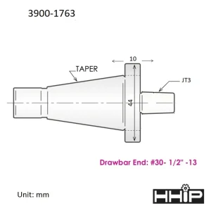 HHIP NMTB #30 TAPER TO JACOBS JT3 ARBOR (3900-1763) - view 3
