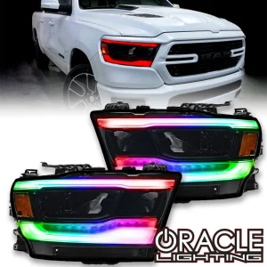 Oracle Lighting 2019-2023 Dodge RAM 1500 ColorSHIFT® RGB+W Headlight DRL Upgrade Kit – Reflector LED Headlights (1281...