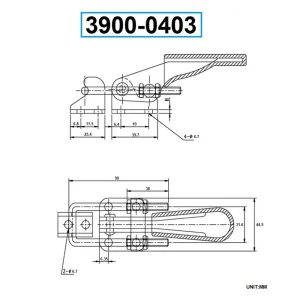 HHIP PULL ACTION LATCH TOGGLE CLAMP WITH 660 LBS HOLDING CAPACITY (3900-0403) - view 2