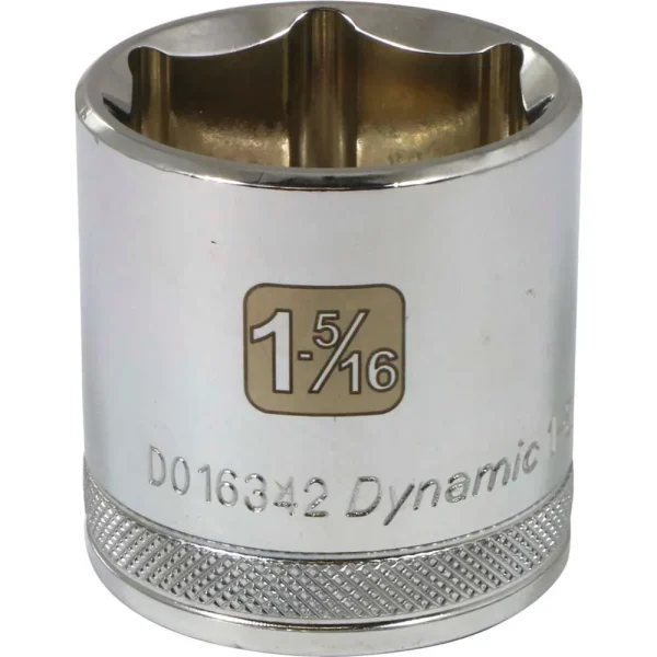 Dynamic Tools 1/2″ Drive 6 Point SAE, 1-5/16″ Standard Length, Chrome Finish Socket (D016342)