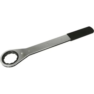 Gray Tools 2-1/8″ 12 Point, Flat Ratcheting Single Box Wrench, Vinyl Grip (50068)