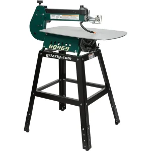 Grizzly Industrial 21″ Variable-Speed Scroll Saw with Foot Pedal and Stand (T33906)