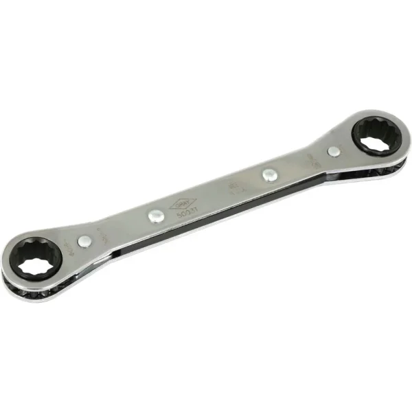 Gray Tools 1/2″ X 9/16″ 12 Point, Flat Ratcheting Box Wrench, Mirror Chrome Finish (5003T)