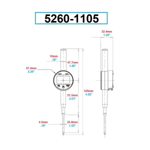DASQUA 0-12.7MM/0-0.5″ 0.01MM/0.0005″ DIGITAL INDICATOR (5260-1105)