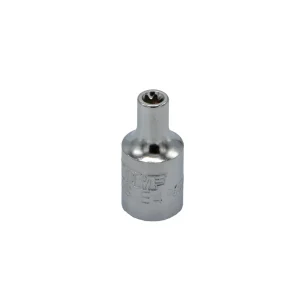 E4 TORX® socket, 1/4” square drive, satin chrome