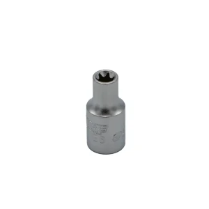 E6 TORX® socket, 1/4” square drive, satin chrome