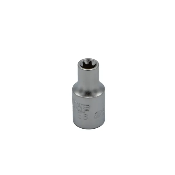 E6 TORX® socket, 1/4” square drive, satin chrome