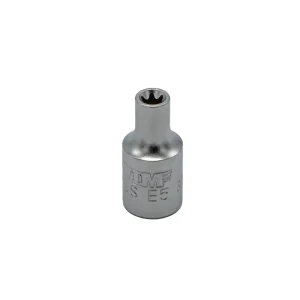 E5 TORX® socket, 1/4” square drive, satin chrome