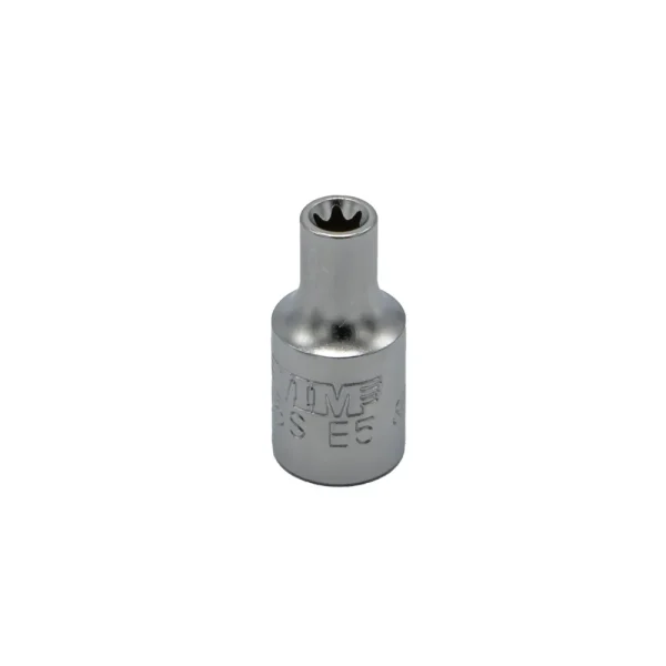 E5 TORX® socket, 1/4” square drive, satin chrome