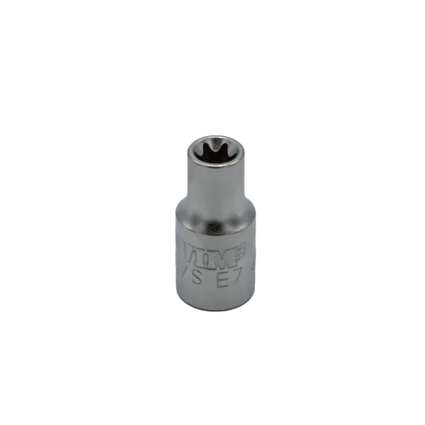 E7 TORX® socket, 1/4” square drive, satin chrome