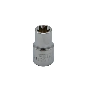 E12 TORX® socket, 3/8” square drive, satin chrome