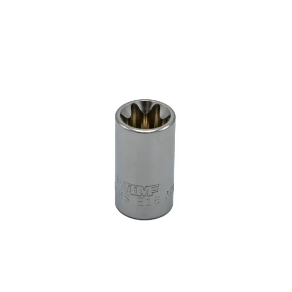 E16 TORX® socket, 3/8” square drive, satin chrome