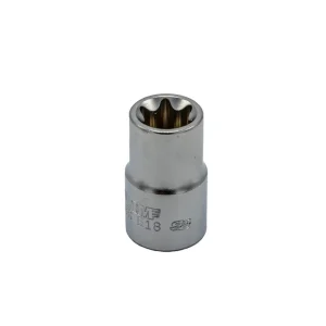 E18 TORX® socket, 1/2” square drive, satin chrome
