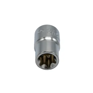 E18 TORX® socket, 1/2” square drive, satin chrome - view 3