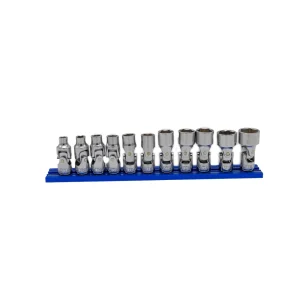9 Pc. Universal Metric Socket Set, 6mm through 14mm on a Magrail