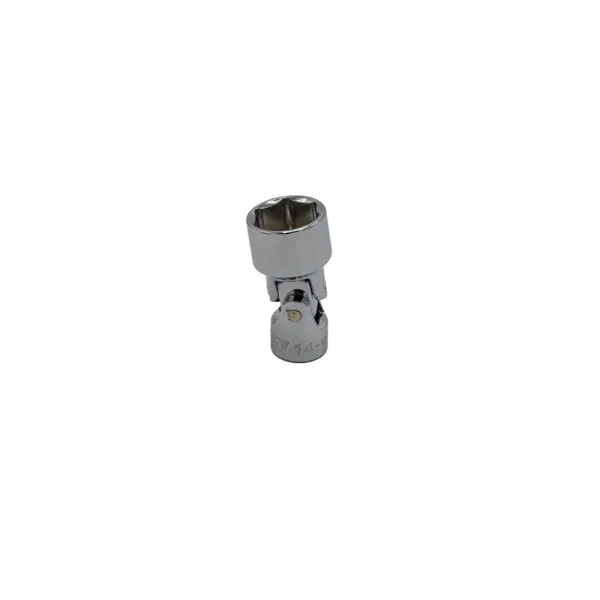 14M Universal Joint Shallow Chrome socket, 1/4″ drive