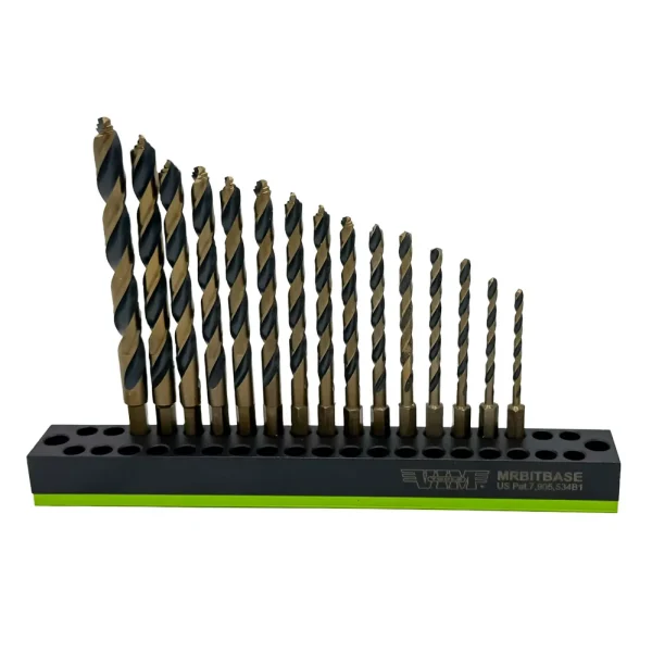 15 Piece Power Drive M35 Drill Bit Set with Magnetic Base