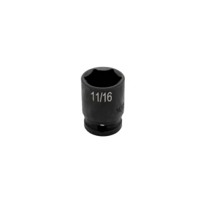 11/16” X 3/8” DR SAE CR-MO IMPACT SOCKET SHALLOW