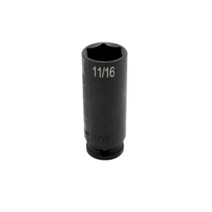 11/16” X 3/8” DR SAE CR-MO IMPACT SOCKET DEEP