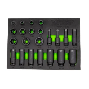 22 Piece 3/8″ Drive SAE Impact Socket Set