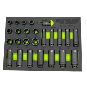 25 Pc. 3/8″ Dr. Metric Impact Socket Set