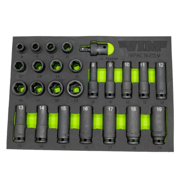 25 Pc. 3/8″ Dr. Metric Impact Socket Set