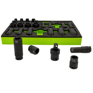 25 Pc. 3/8″ Dr. Metric Impact Socket Set - view 2