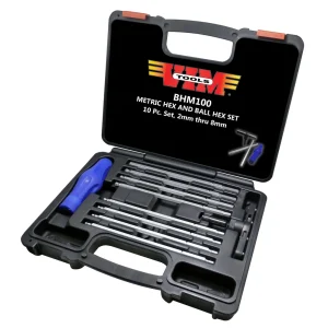 10 Piece 2 Way Screwdriver & Ratchet T-Handle Hex & Ball Drive Set