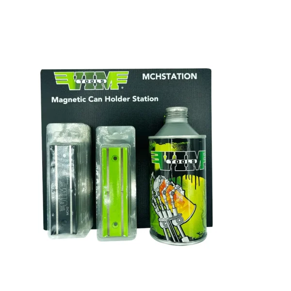 12 PIECE MAGNETIC CAN HOLDER DISPLAY WITH METAL DISPLAY, WITH HARDWARE AND DEMO CAN