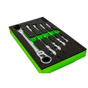 5 Piece Double Deep Spline Flex Head Ratcheting Wrench Set – Metric - view 2