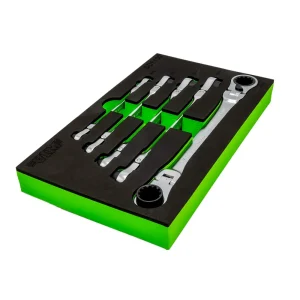 5 Piece Double Deep Spline Flex Head Ratcheting Wrench Set – Metric - view 3