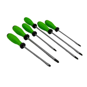 6 PC. PHILLIPS/FLAT GREEN SCREWDRIVER SET, S2 STEEL - view 2