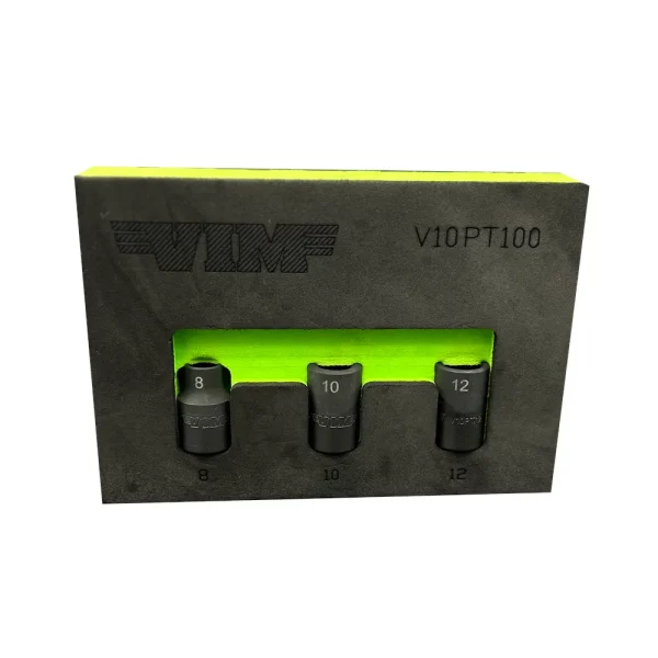 3 PC. 10 POINT IMPACT SOCKET SET – 3/8” DR. (INCLUDES: 8, 10 & 12MM)