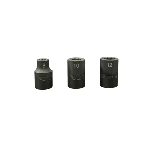 3 PC. 10 POINT IMPACT SOCKET SET – 3/8” DR. (INCLUDES: 8, 10 & 12MM) - view 2