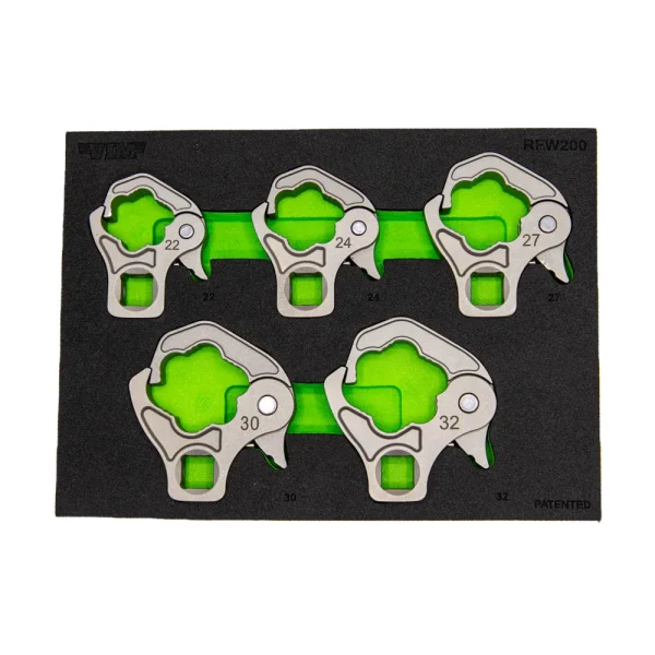 5 PC. 1/2” DR. LARGE RATCHETING FLARE NUT WRENCH SET (22, 24, 27, 30, 32MM)