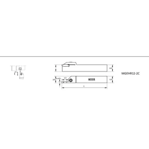 HHIP 3/4 X 3/4 X 5″ RIGHT HAND MGEHR12-2C EXTERNAL GROOVING TOOL HOLDER (2207-0750) - view 4