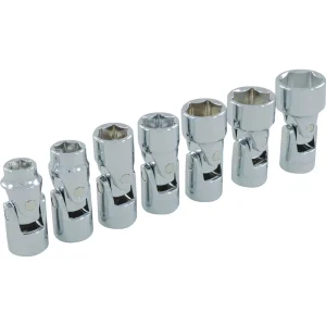 Dynamic Tools 3/8″ Drive 7 Piece 6 Point SAE, Universal Joint Socket Set, 3/8″ – 3/4″ (D010026)