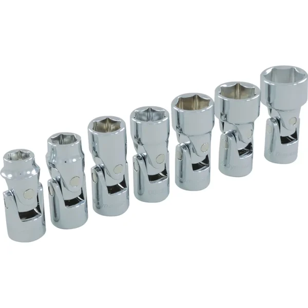 Dynamic Tools 3/8″ Drive 7 Piece 6 Point SAE, Universal Joint Socket Set, 3/8″ – 3/4″ (D010026)
