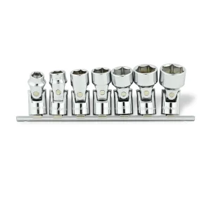 Dynamic Tools 3/8″ Drive 7 Piece 6 Point SAE, Universal Joint Socket Set, 3/8″ – 3/4″ (D010026) - view 2