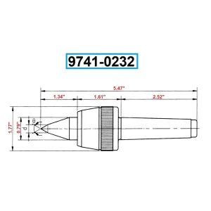 HHIP HARLINGEN MT2 EXTENDED POINT HIGH SPEED CNC B-TYPE LIVE CENTER (9741-0232) - view 4