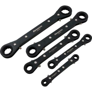 Dynamic Tools 5 Piece SAE Double Box End, Reversible Ratcheting Wrench Set, Straight (D081203) - view 2