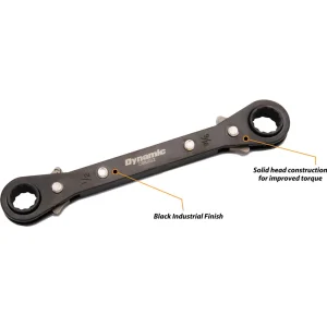 Dynamic Tools 5 Piece SAE Double Box End, Reversible Ratcheting Wrench Set, Straight (D081203) - view 3