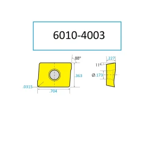 HHIP APKT-160408-PM COATED CARBIDE SHOULDER MILLING INSERT (6010-4003) - view 4
