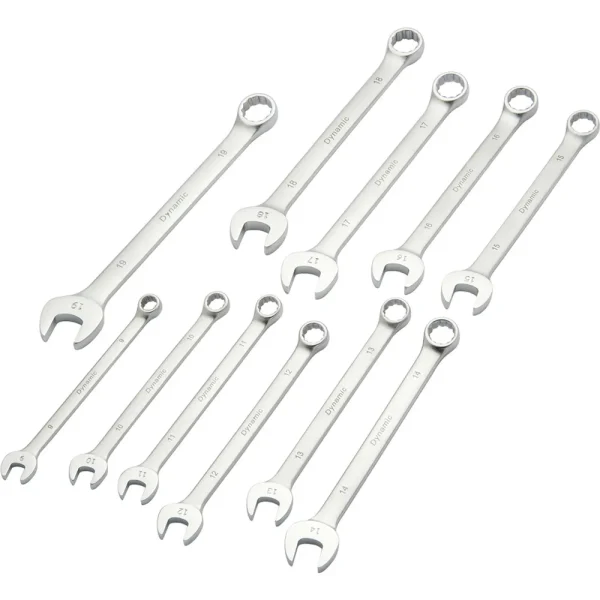 Dynamic Tools 11 Piece Metric Combination Wrench Set, Contractor Series, Satin Finish, 9mm – 19mm (D074224)