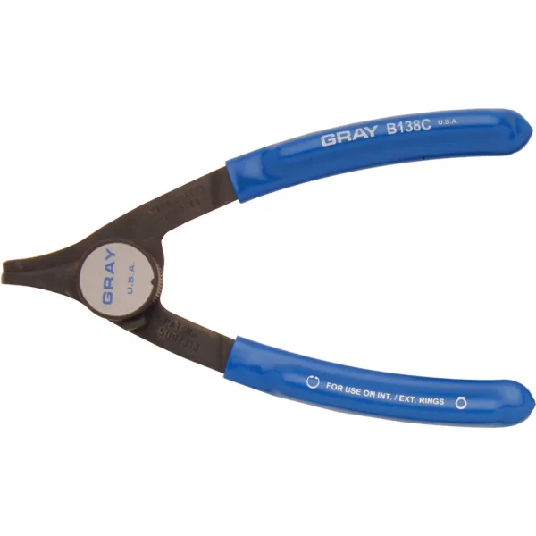 Gray Tools Convertible Retaining Ring Plier, 7″ Long, .070″ Tip, 90 Degree Tip Angle (B138C)